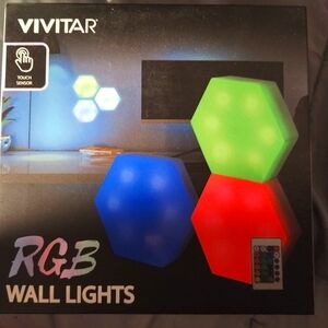 Vivitar HexaGlow RGB LED Wall Lights 3 Pack with Remote